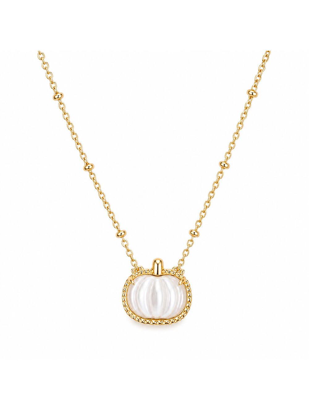 Kendra Scott Gold Ivory Mother Of Pearl Pumpkin Short Pendant
